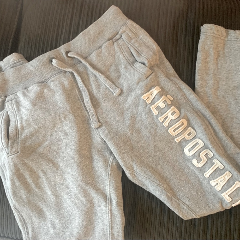 Aeropostale Grey Joggers Embroidered Mens
